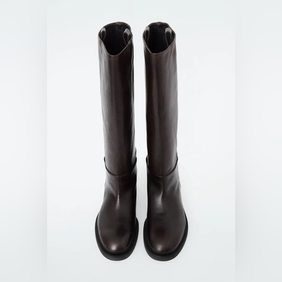 COS Brown Leather Riding boots - Picture 4 of 14